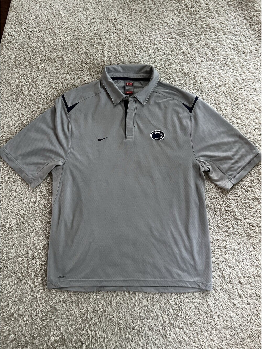 Penn State Nittany Lions Nike Dri Fit Polo Shirt Team Tag Team Logo Large